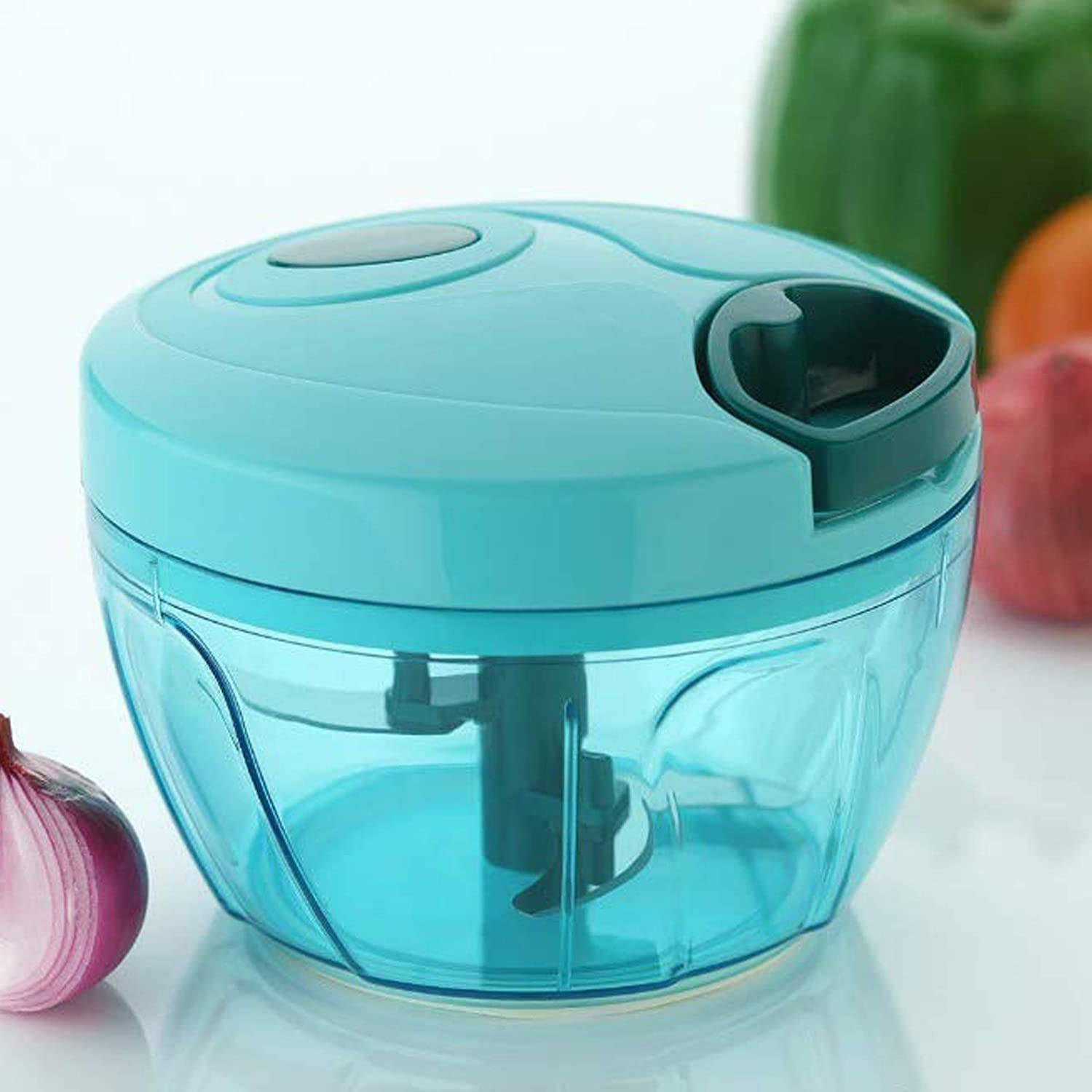 7008 Manual Stainless Steel Blades Compact Hand Held Vegetable Chopper/Slicer (Brown Package Box) (425 ml) - SkyShopy 7008 Manual Stainless Steel Blades Compact Hand Held Vegetable Chopper/Slicer (Brown Package Box) (425 ml) - SkyShopy